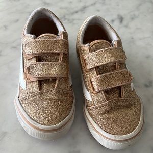 Kids Gold Glitter Vans